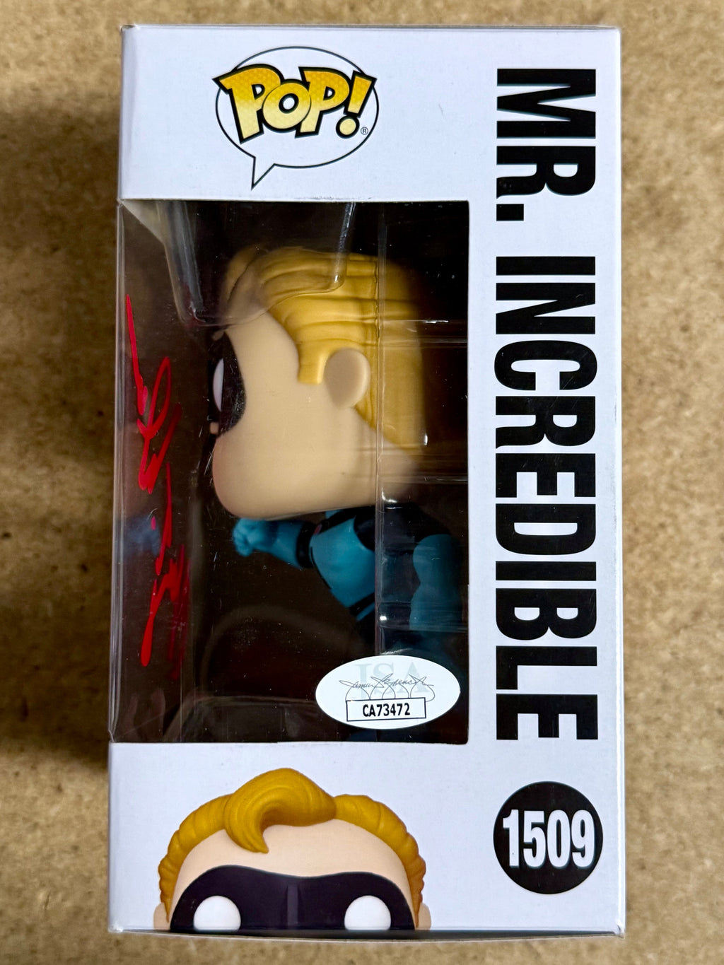 Craig T. Nelson firmó Funko Pop! #1509 de Mr. Increíble de Disney con COA de JSA