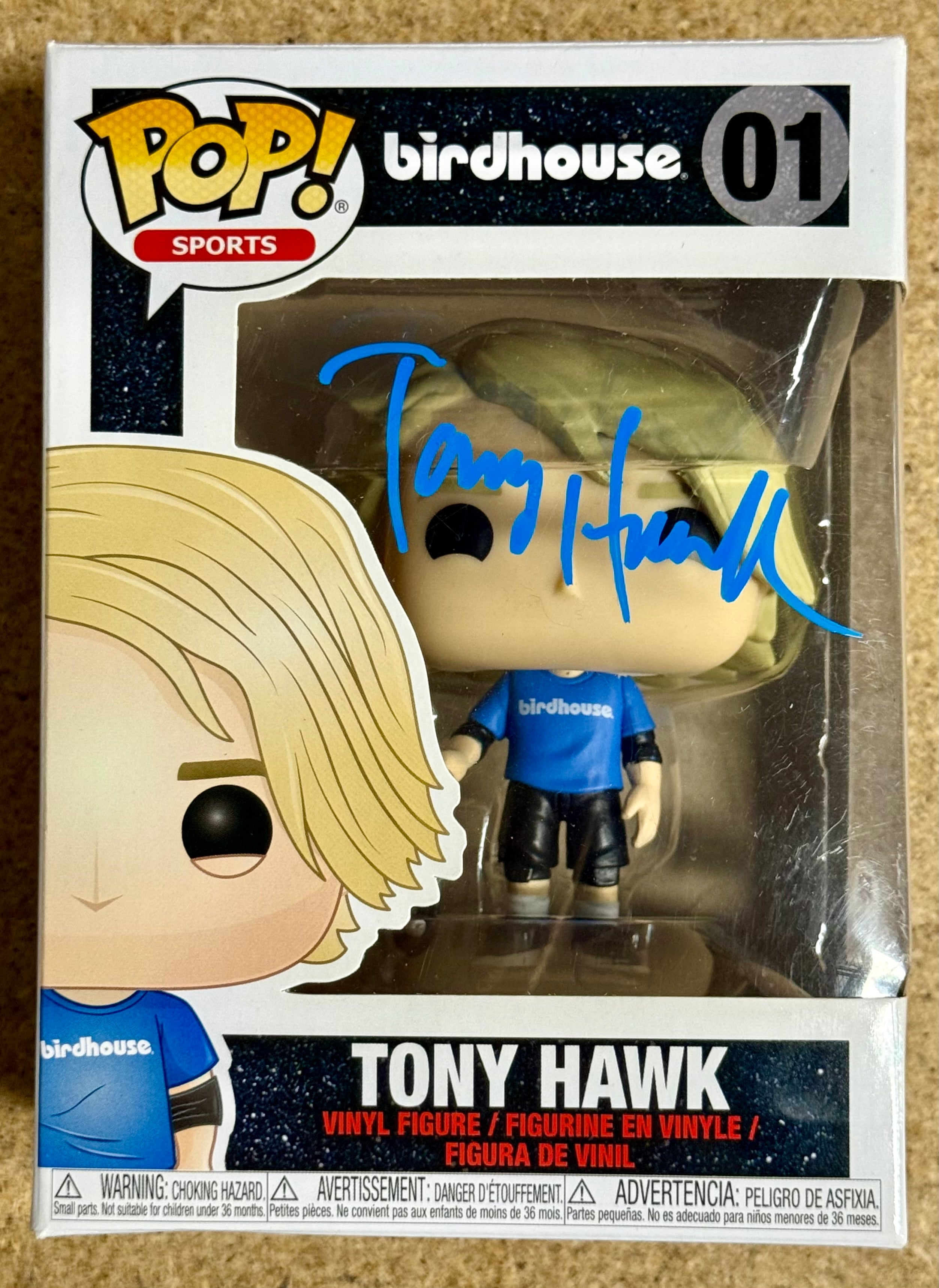 Tony Hawk Skater Profesional Firmado Birdhouse Funko Pop! #01 con Certificado de Autenticidad PSA