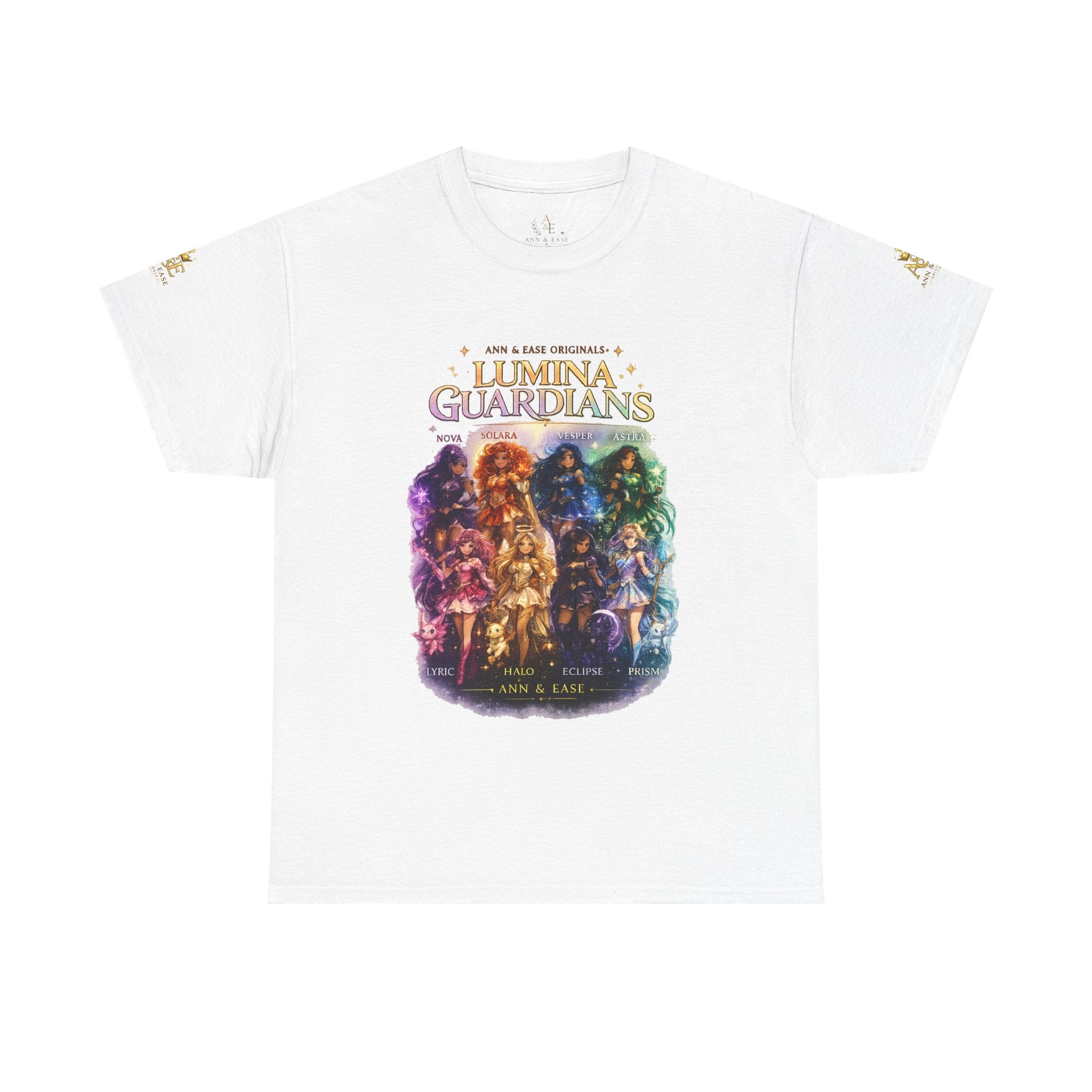 Lumina Guardians Graphic Tee — Colorful Fantasy Character Poster T‑Shirt