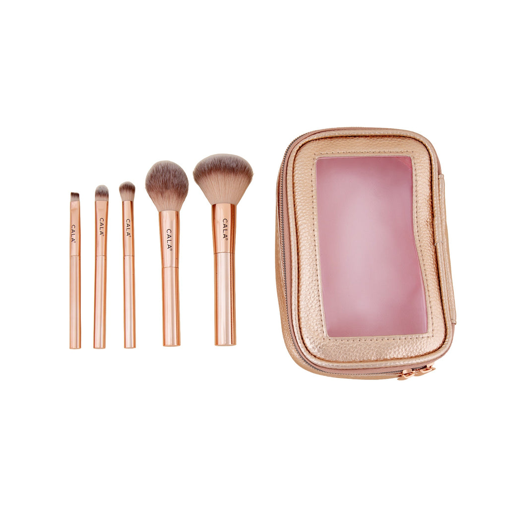 Cala&reg; Rose Radiance Make Up Face & Eye Brush Set