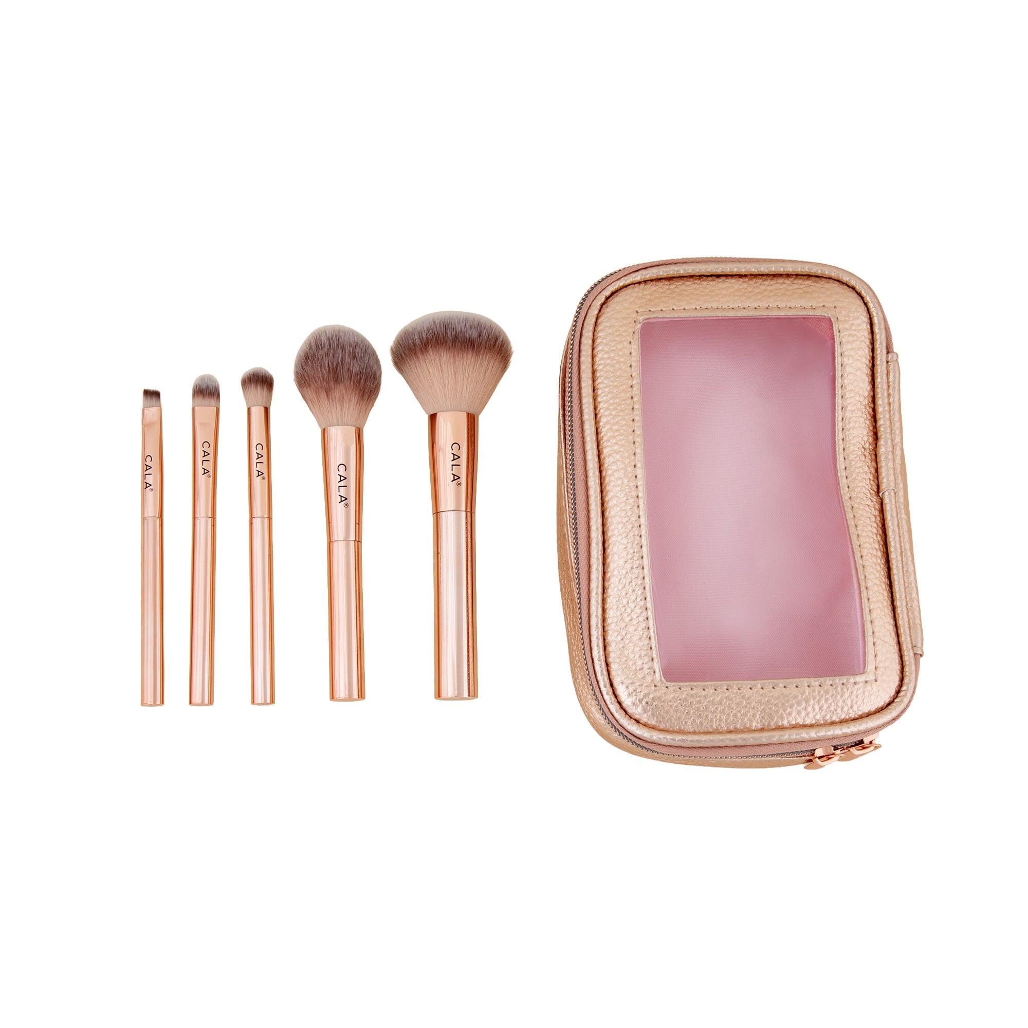 Cala&reg; Rose Radiance Make Up Face & Eye Brush Set