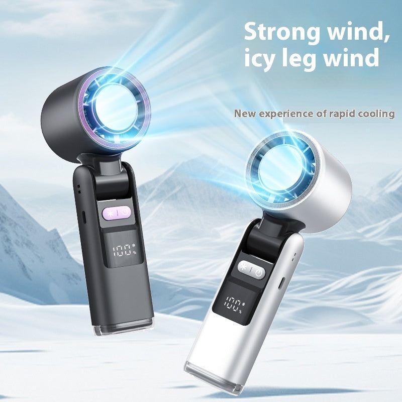 Turbo Handheld Fan — Multi-Speed, Digital Display, Optional Cooling