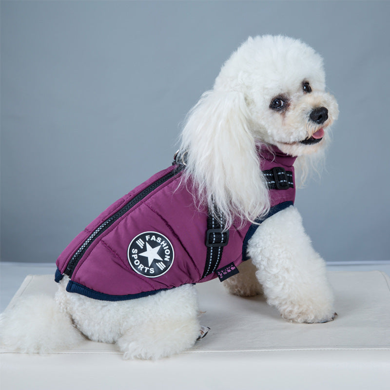 Waterproof Dog Coat with Harness — 7 Colors, Sizes XS–4XL