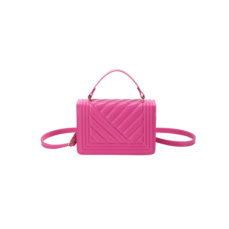 Bolsos deslumbrantes para mujer, bolsos cruzados con cadena de piel sintética, bolso de hombro femenino a la moda, bolsos de mano para dama, bolso de mensajero simple, bolso portátil para mujer de estilo occidental con sangría informal