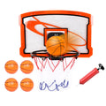 Set de mini aro de baloncesto para interiores sobre la puerta con 4 pelotas inflables, marcador electrónico de audio, canasta plegable, regalo para niños y adultos