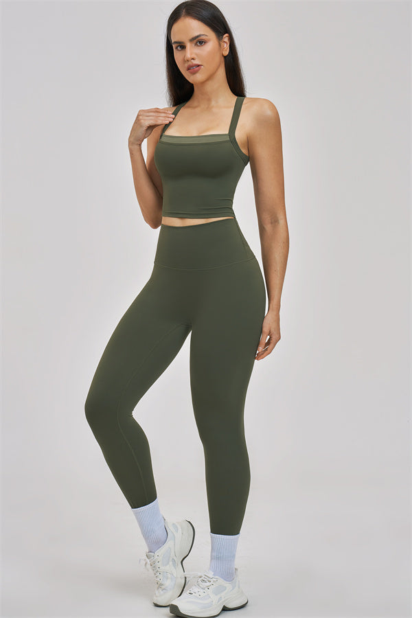 Conjunto de 2 piezas de camiseta de tirantes y leggings Seraphine
