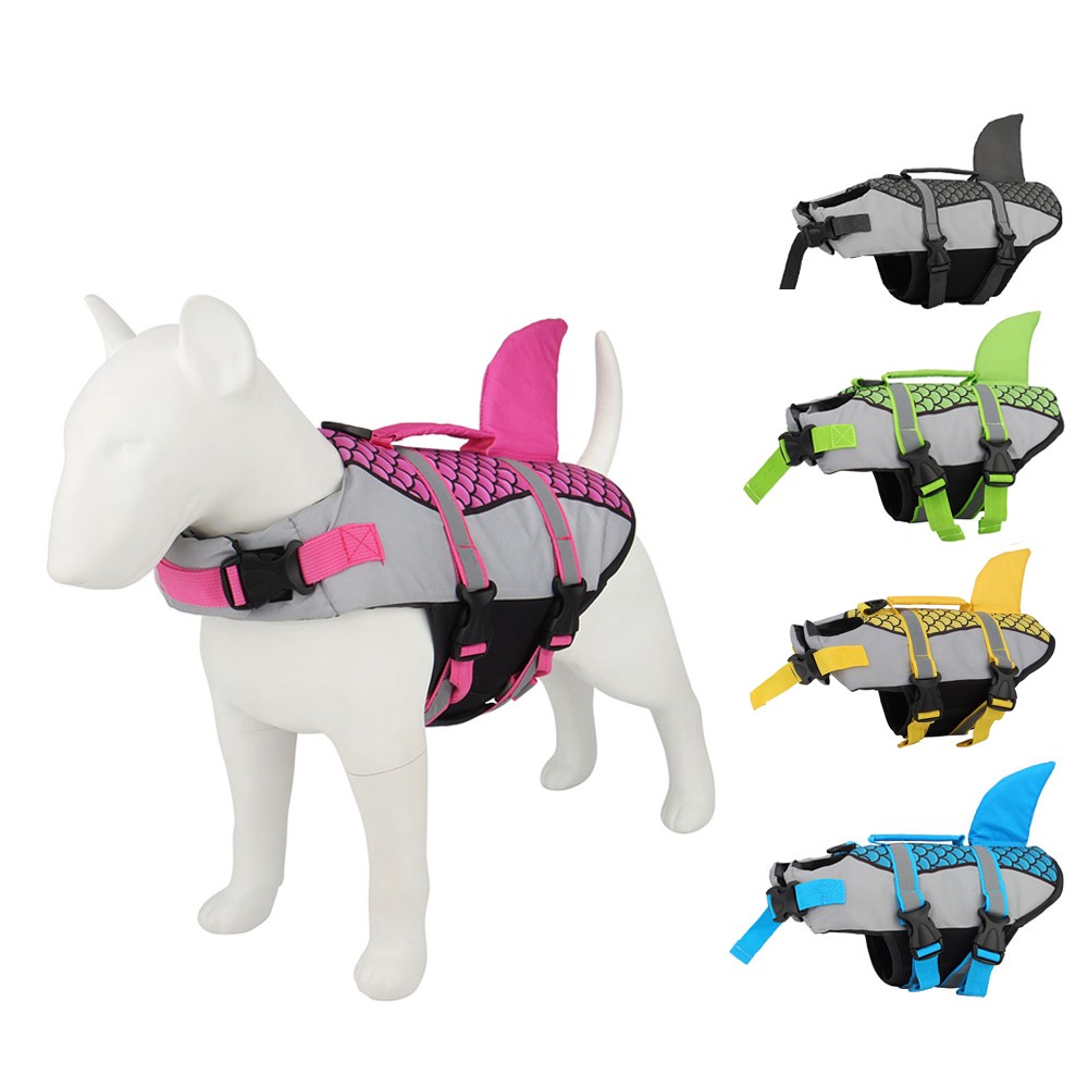 Chaleco salvavidas para perros con asa de rescate — 5 colores, tallas XS–2XL