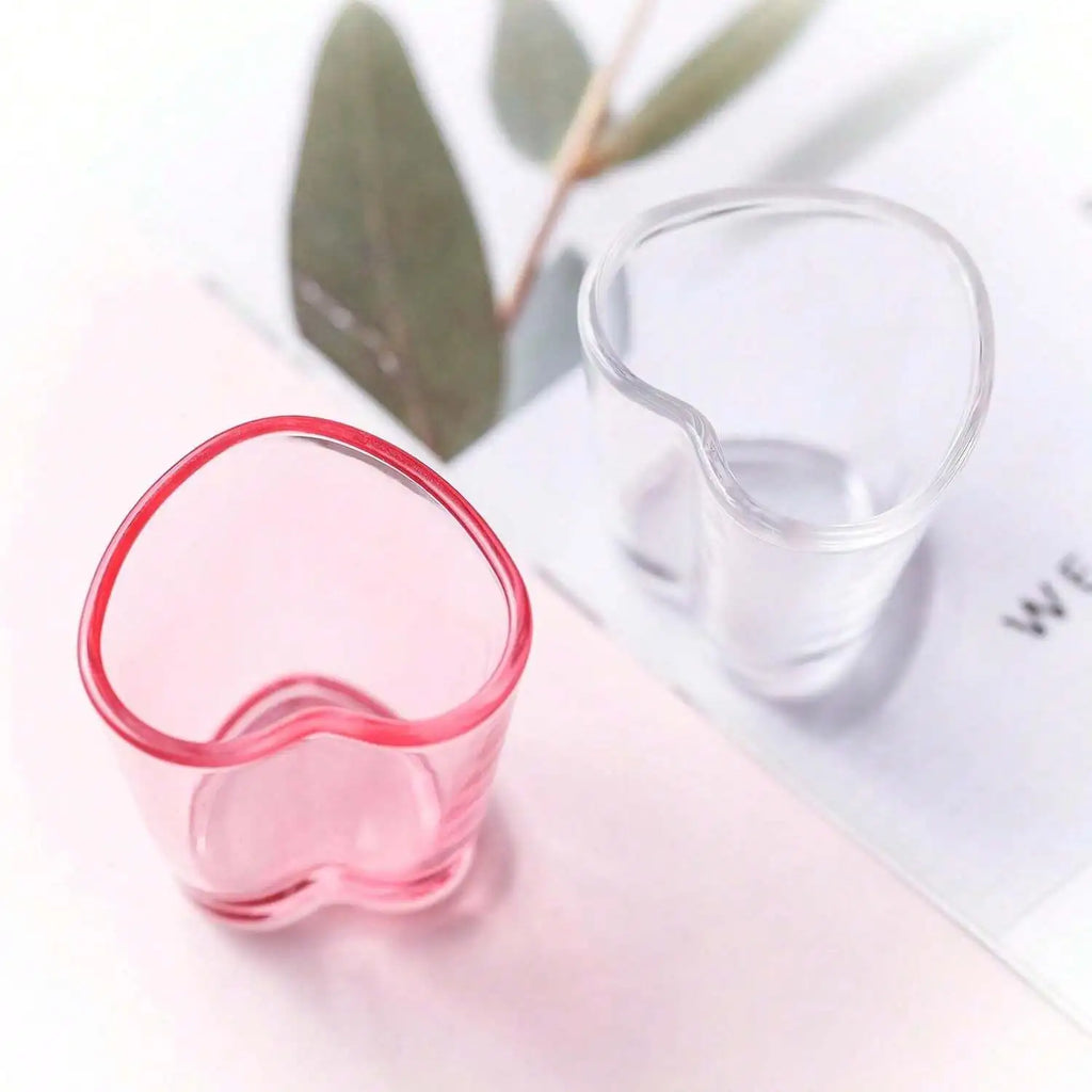 6Pcs Heart Shaped Shot Acrylic Material Set Mini Shot Glasses Tequila Heart Cup For Whiskey Party
