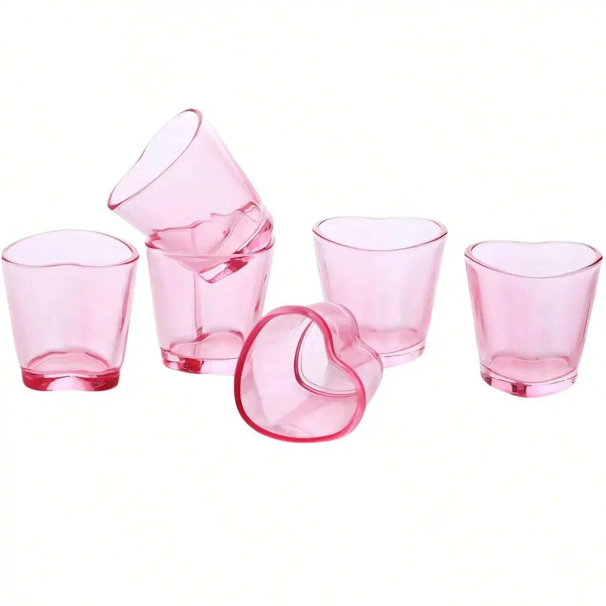 6Pcs Heart Shaped Shot Acrylic Material Set Mini Shot Glasses Tequila Heart Cup For Whiskey Party