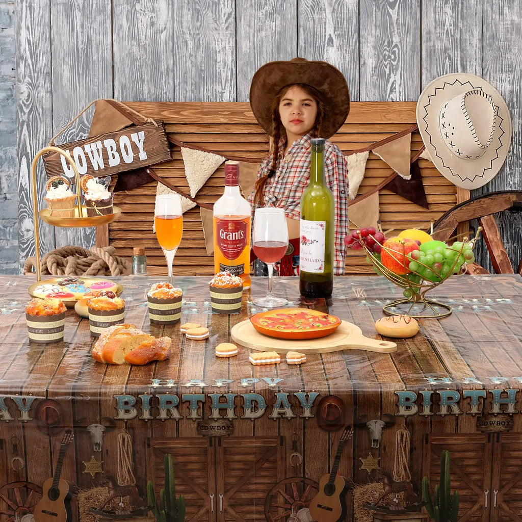 Manteles occidentales Soy yo Hola, soy la cumpleañera Suministros para fiestas Decoraciones de fiesta vaquera Decoración de fiesta de cumpleaños musical