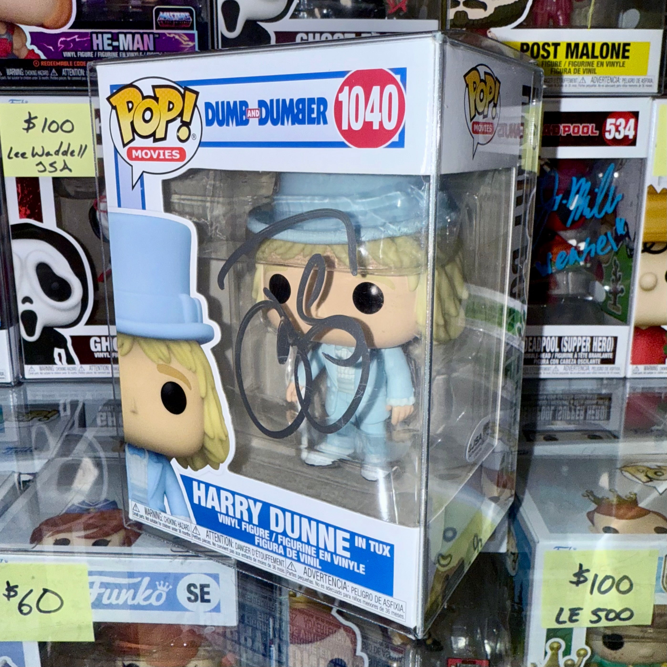 Jeff Daniels firmó la figura Funko Pop! de Harry Dunne de Dumb & Dumber #1040 con certificado de autenticidad de JSA