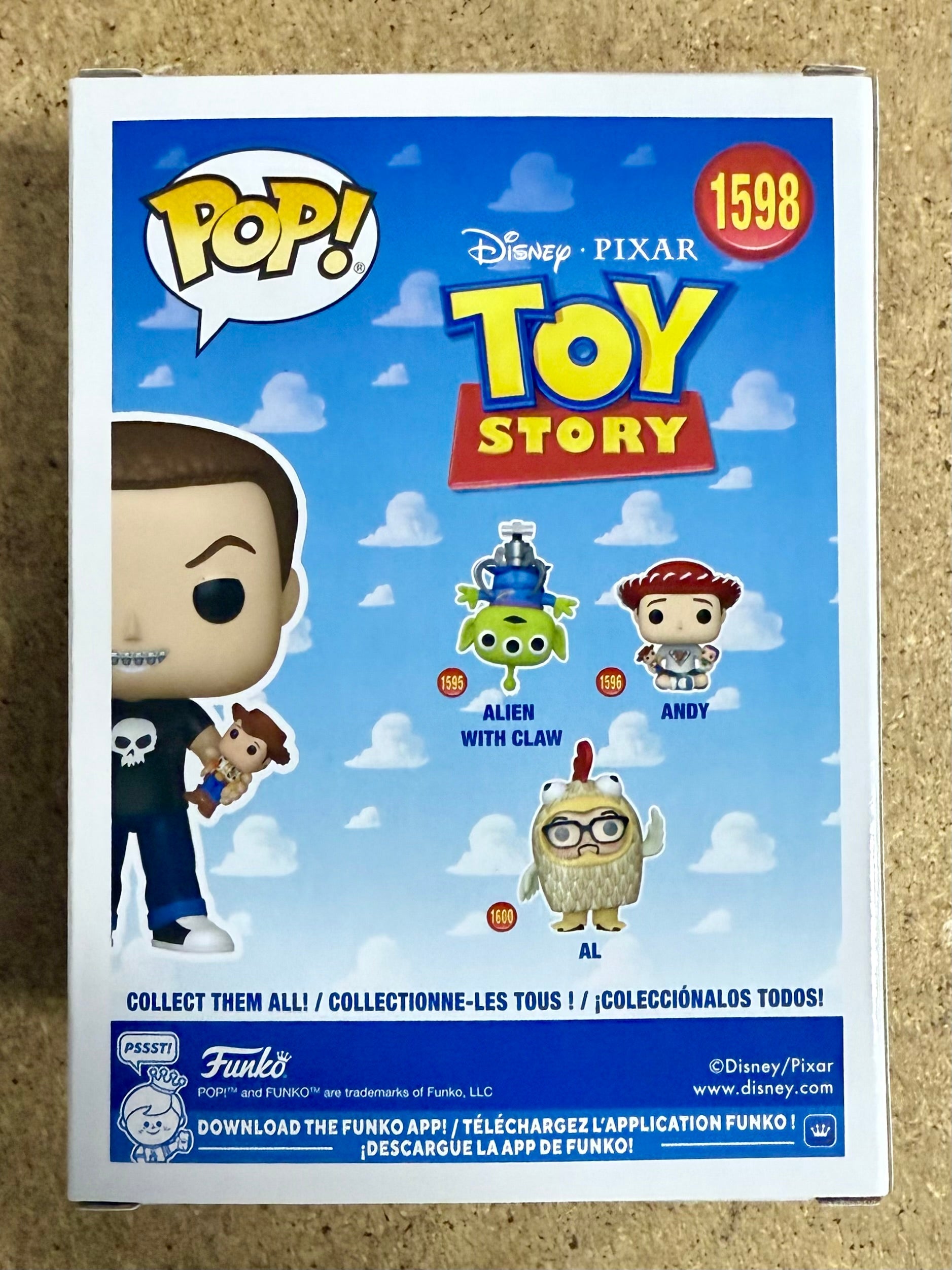 Funko Pop! Disney Pixar Sid Sosteniendo a Woody y Buzz Lightyear #1598 Toy Story 30 Aniversario