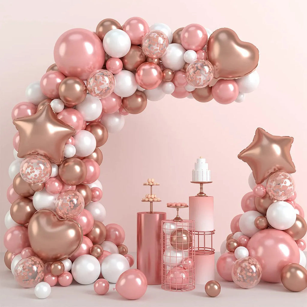 Tender Pink Gold Balloon Garland Arch Kit Wedding Birthday Party Decoration Adult Kids Baby Shower Decor Ballon Wedding Supplies