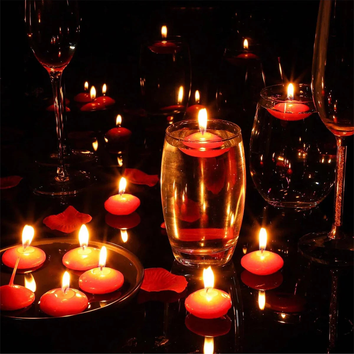Mini Floating Candles Romantic Valentine'S Day Birthday Party Decoration Ideal for Weddings Festive Occasions Home Favors