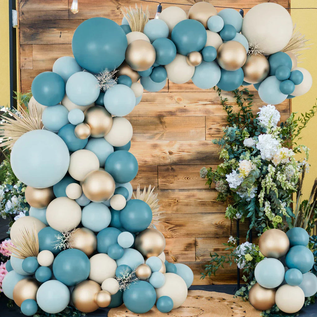 Kit de arco de guirnalda de globos azules para decoración de bodas, cumpleaños, fiestas infantiles, baby shower, revelación de género, bautizo, decoración con globos.