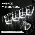 6Pcs Heart Shaped Shot Acrylic Material Set Mini Shot Glasses Tequila Heart Cup For Whiskey Party