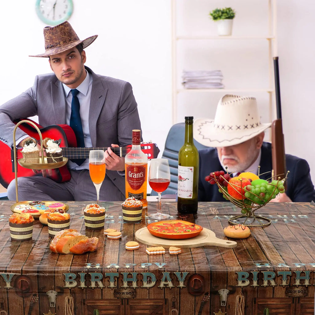 Manteles occidentales Soy yo Hola, soy la cumpleañera Suministros para fiestas Decoraciones de fiesta vaquera Decoración de fiesta de cumpleaños musical