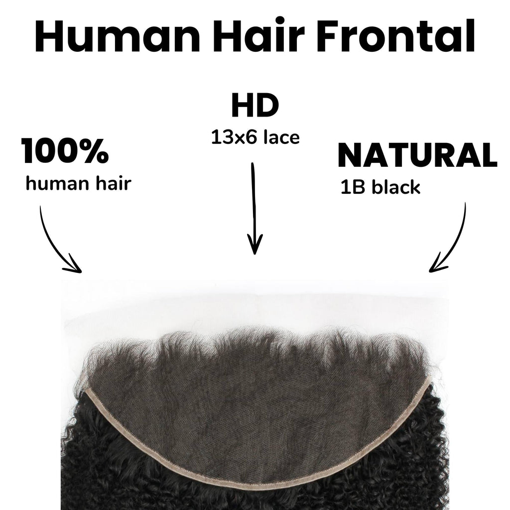 Frontal de cabello humano Afro Kinky 13x6 HD Lace