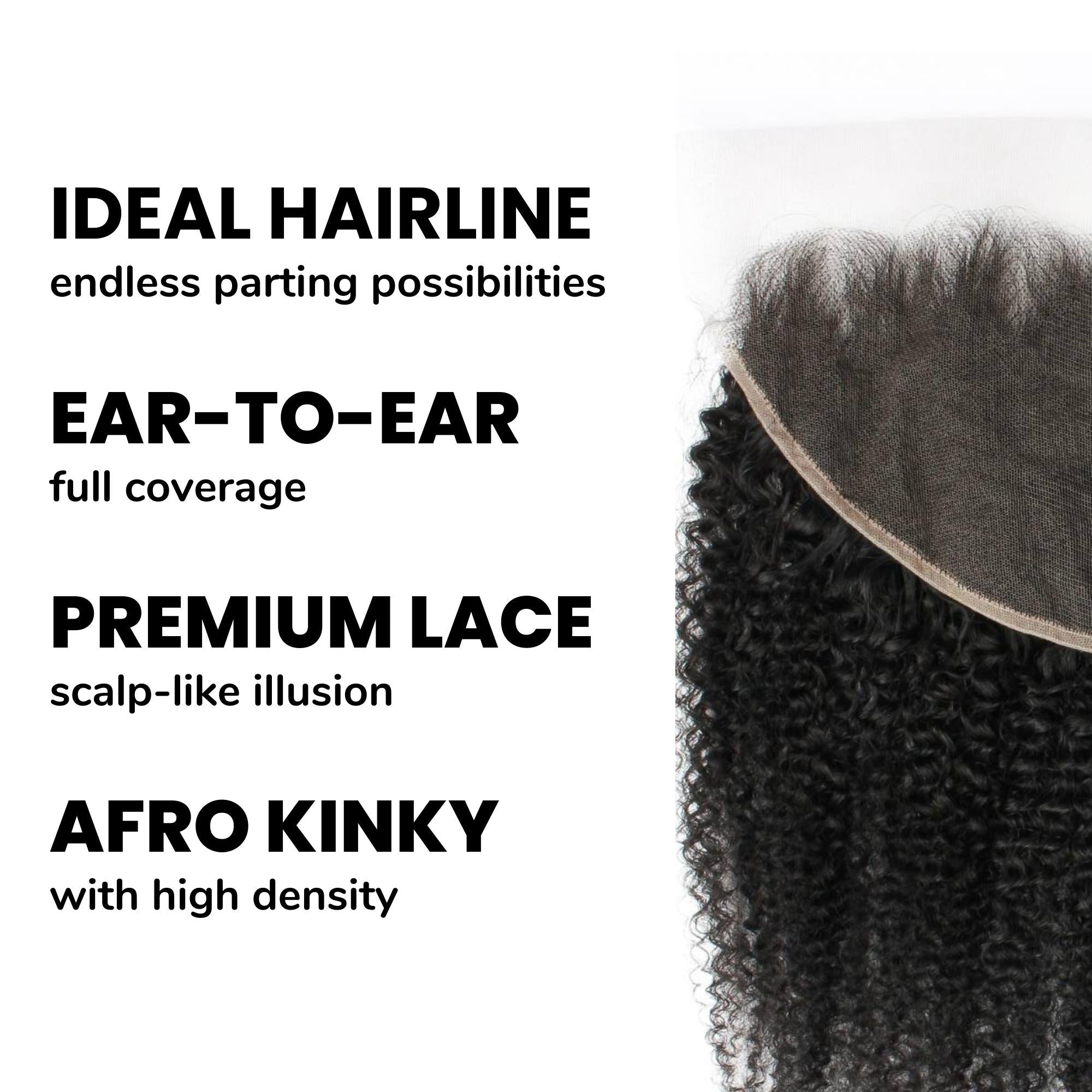 Frontal de cabello humano Afro Kinky 13x6 HD Lace