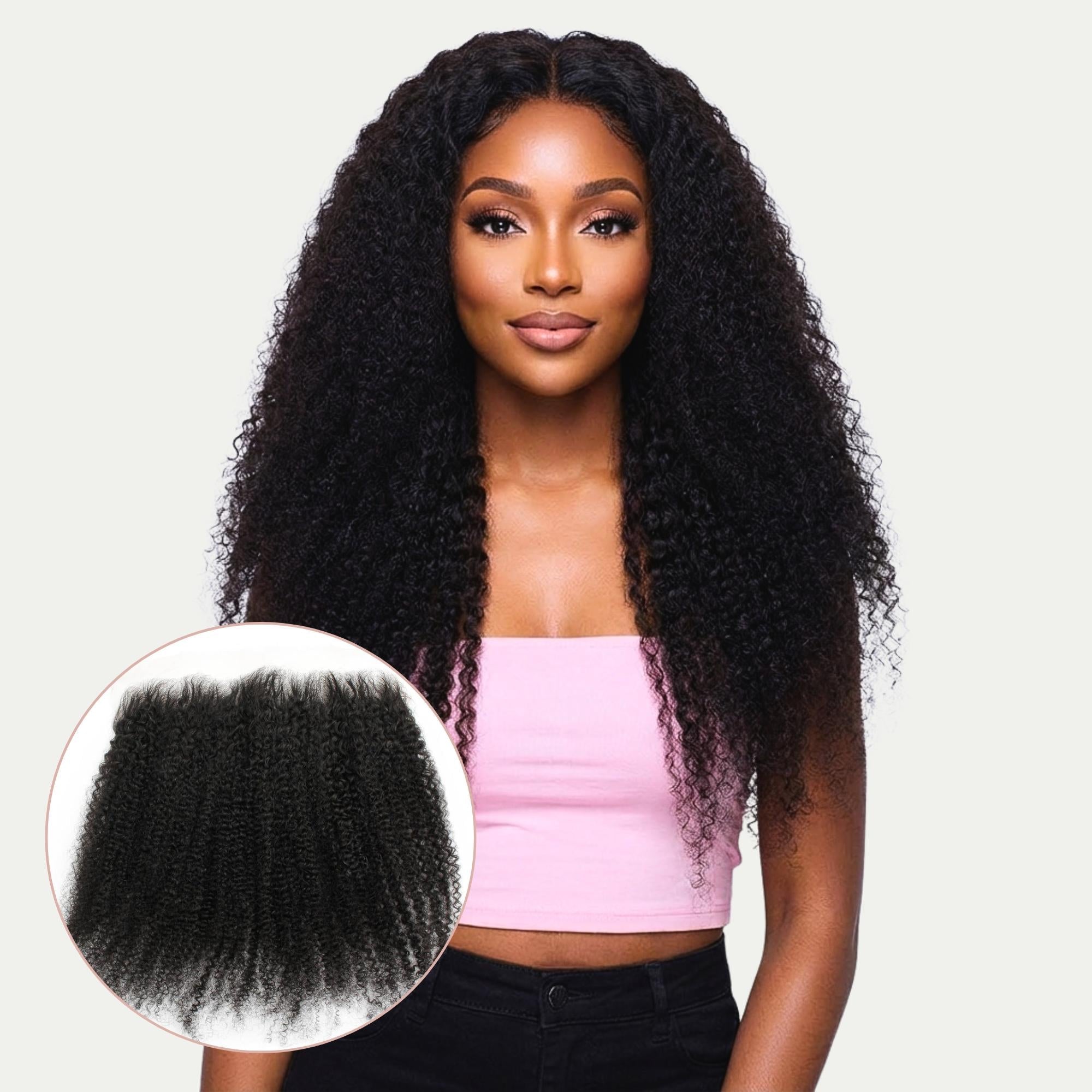 Frontal de cabello humano Afro Kinky 13x6 HD Lace
