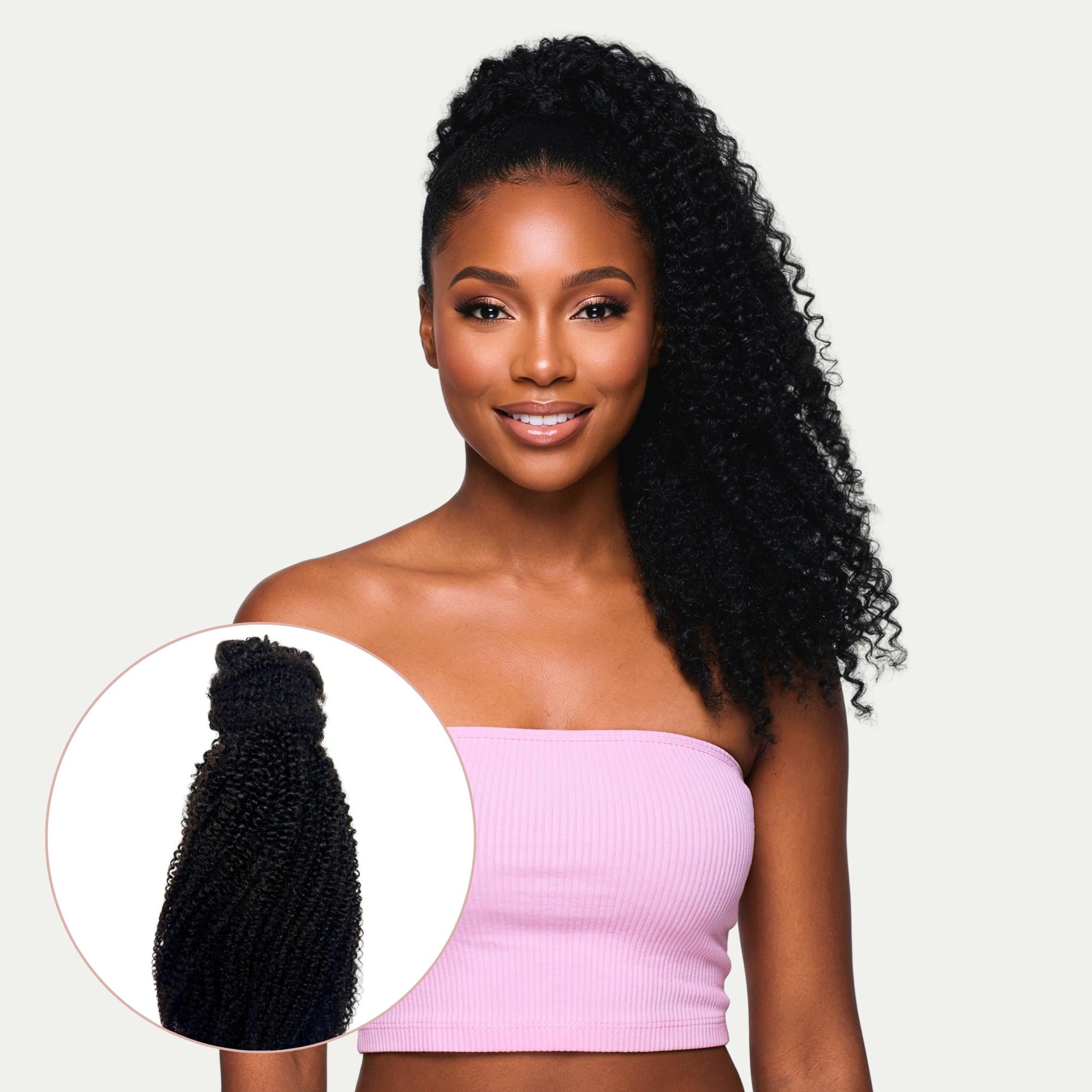 Afro Kinky Curly 100% Human Hair Ponytail Extension