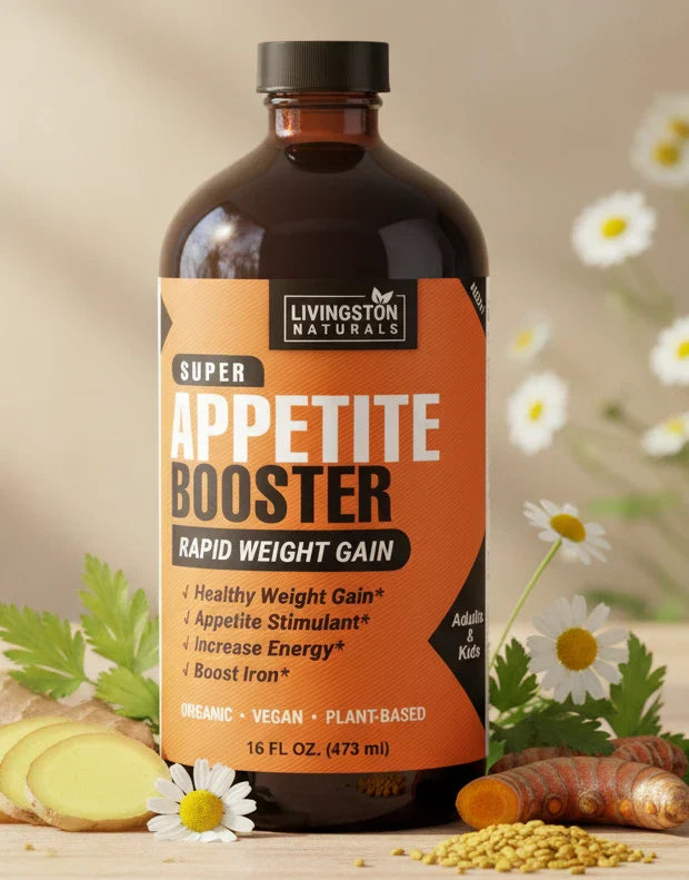 Estimulante Orgánico del Apetito – Fórmula Líquida Herbal para un Aumento de Peso Saludable y Apoyo del Apetito