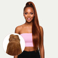 Extensión de cola de caballo de cabello 100% humano Auburn