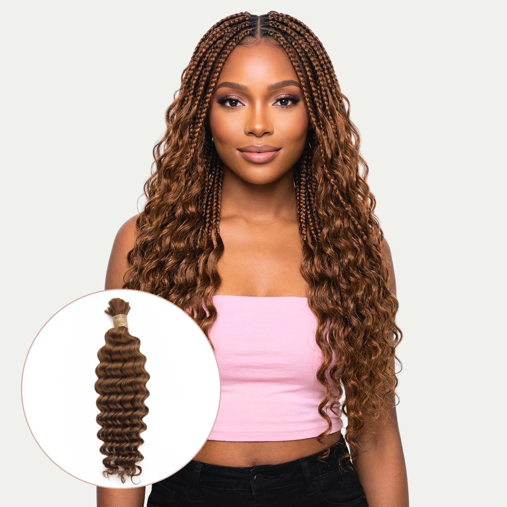 Pelo Trenzado 100% Humano Auburn Deep Wave a Granel
