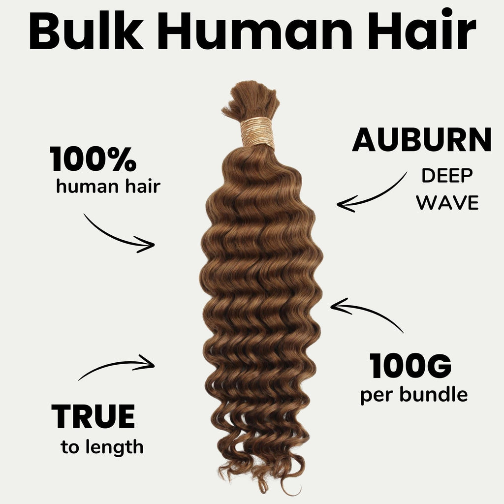 Pelo Trenzado 100% Humano Auburn Deep Wave a Granel