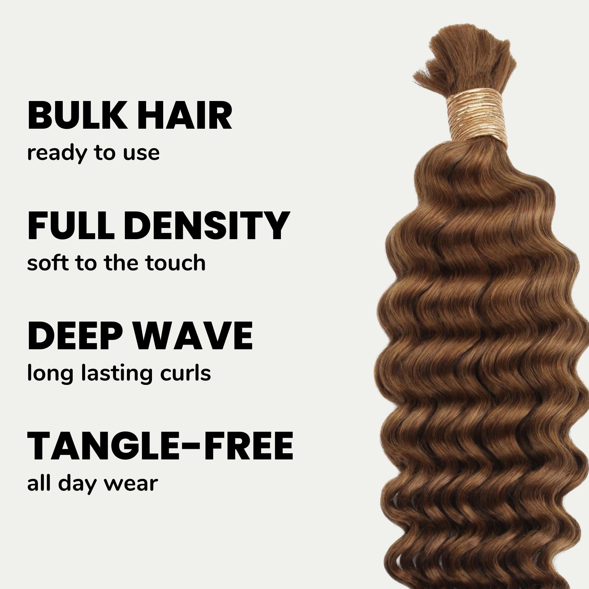 Pelo Trenzado 100% Humano Auburn Deep Wave a Granel
