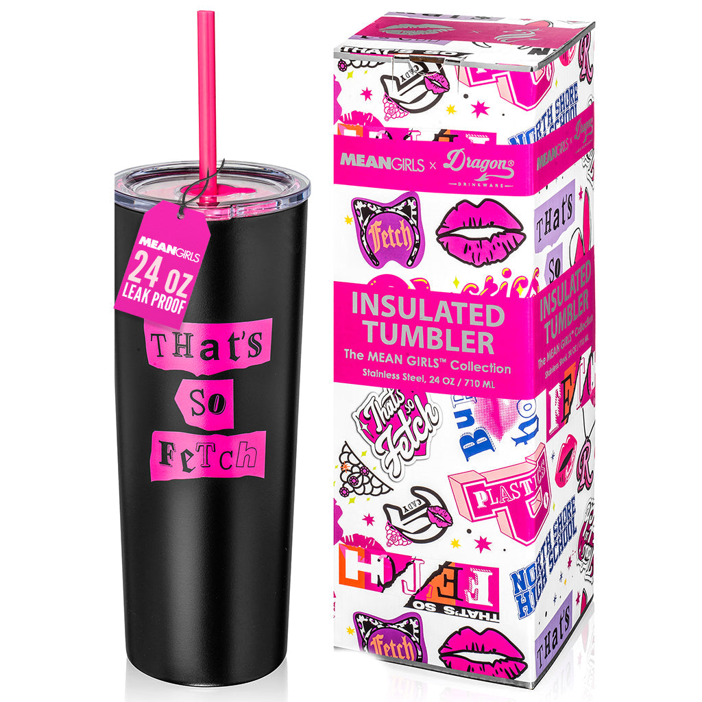 Vaso con tapa y popote "Mean Girls: That's So Fetch"