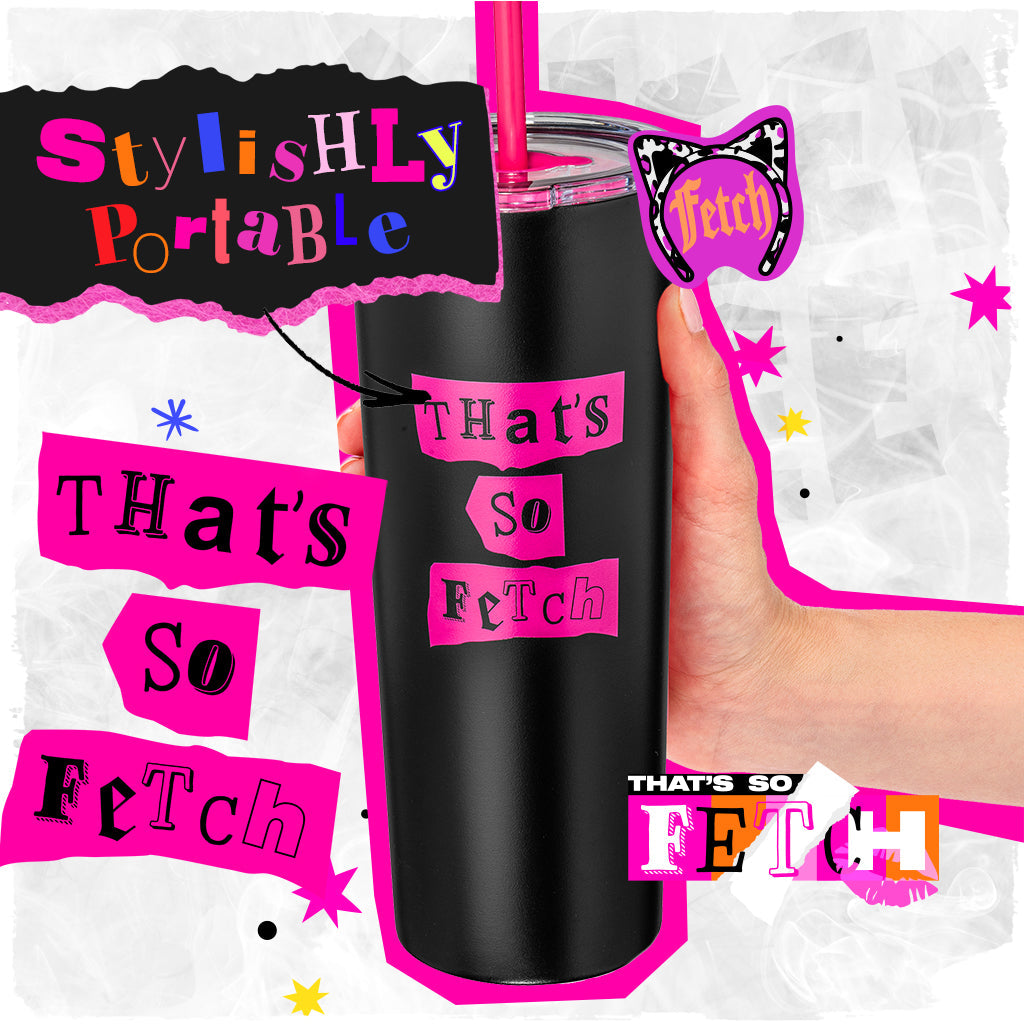 Vaso con tapa y popote "Mean Girls: That's So Fetch"