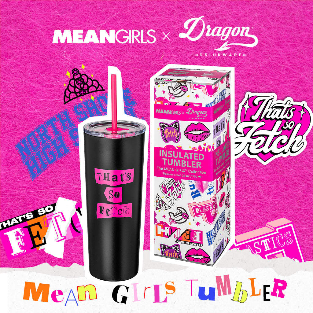 Vaso con tapa y popote "Mean Girls: That's So Fetch"