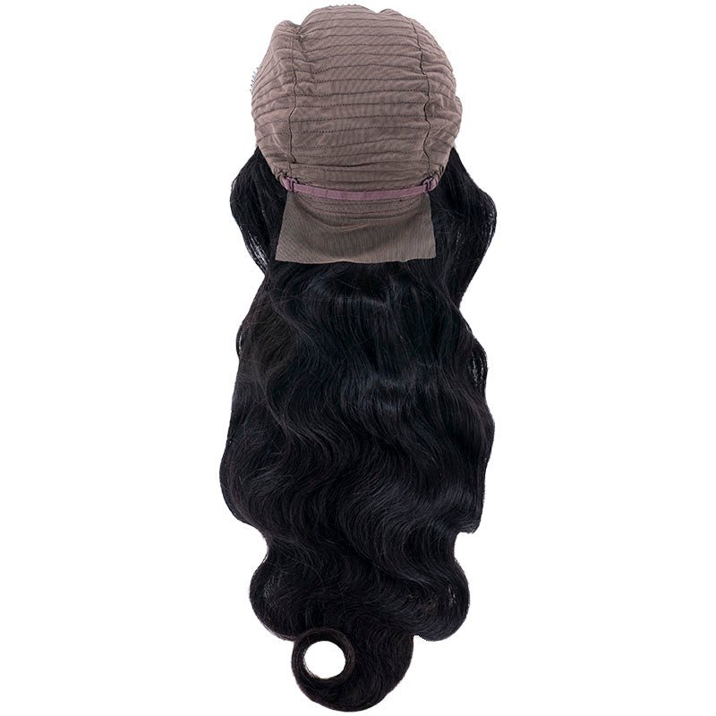 Peluca de cabello humano con encaje transparente 13x4 y ondas corporales