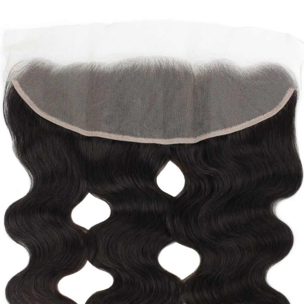 Frontal de Cabello Humano de Encaje Transparente 13x4 Onda Corporal Brasileña
