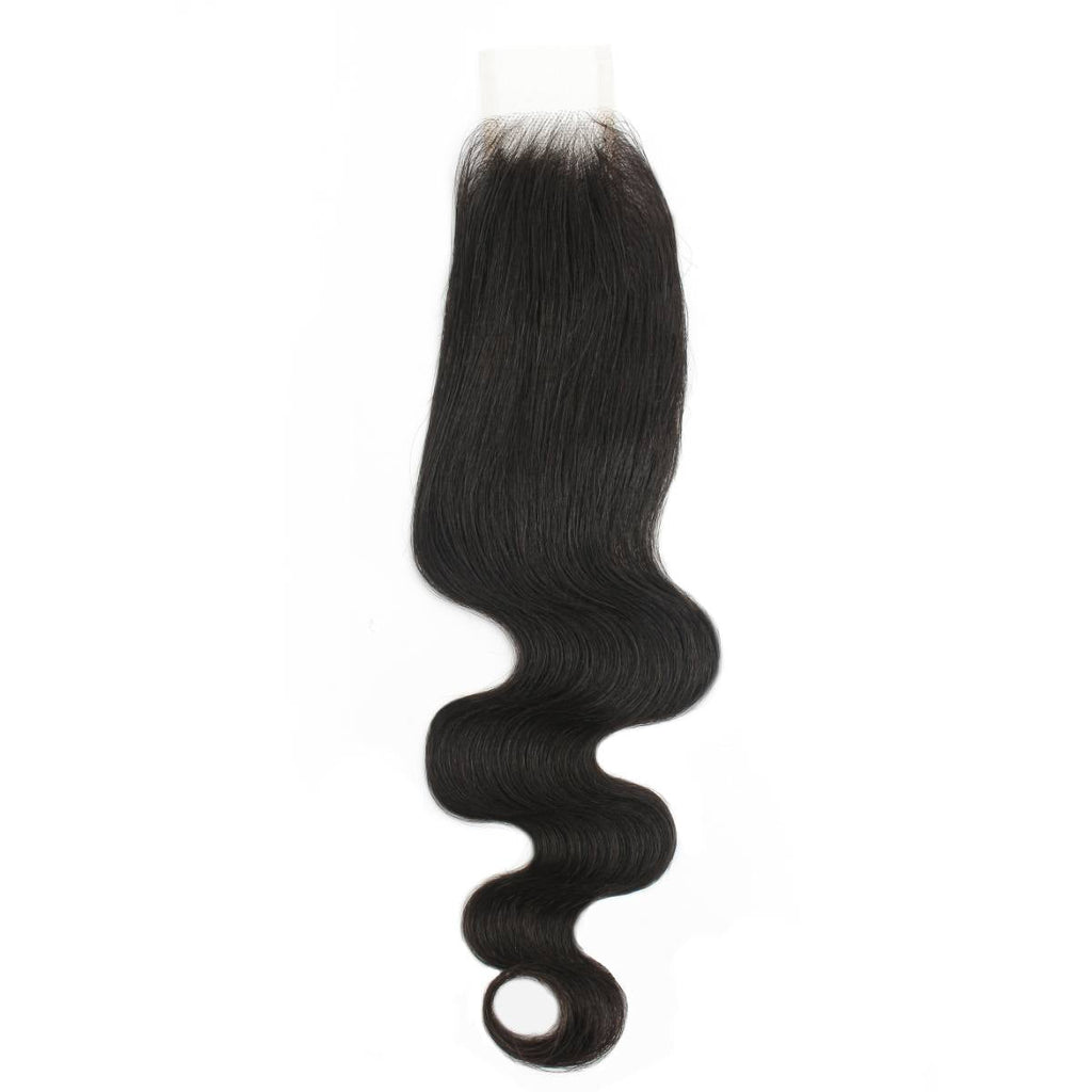 Cierre de encaje transparente 2x6 de cabello humano ondulado brasileño Body Wave