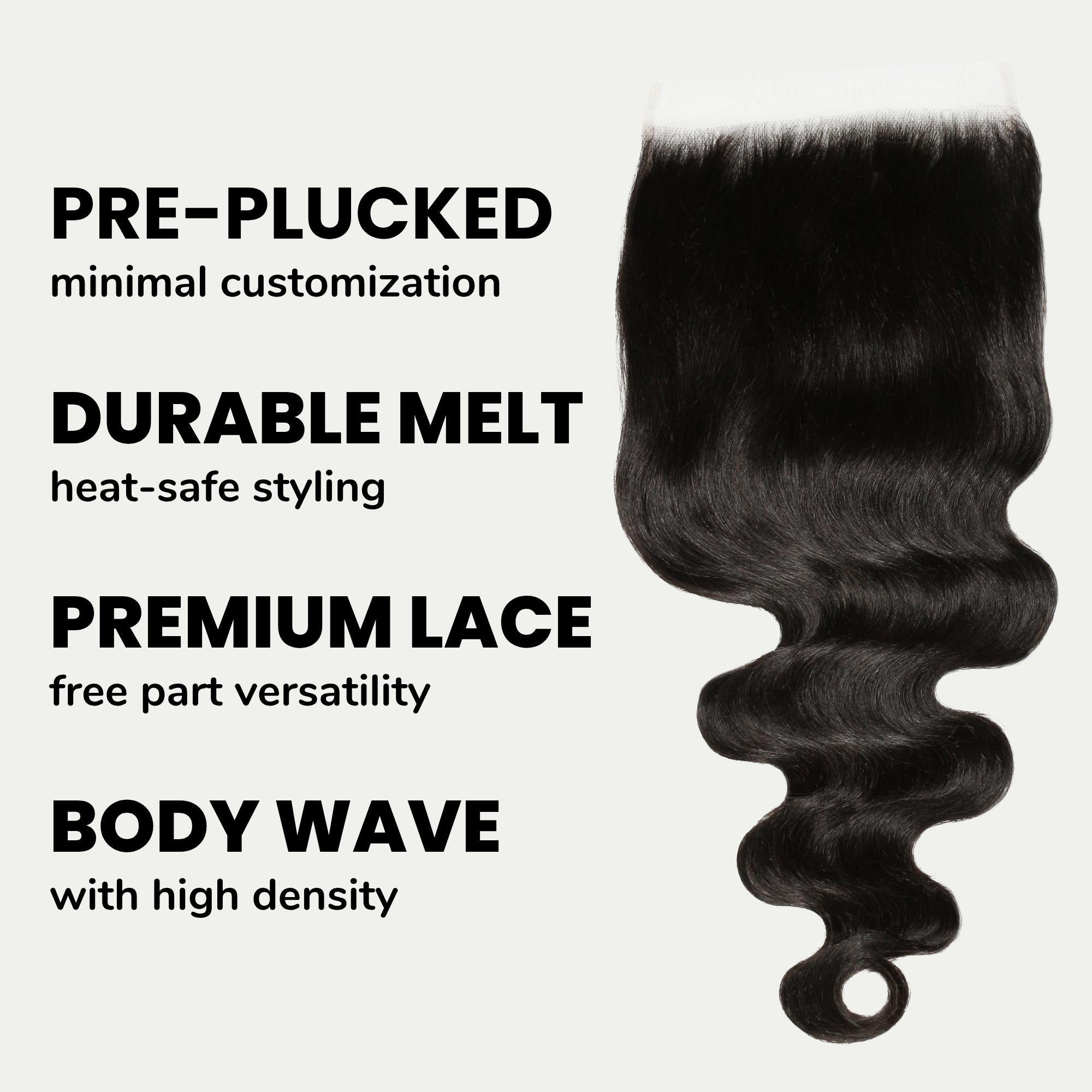 Cierre de cabello humano Body Wave 7x7 HD Lace
