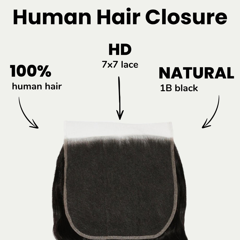 Body Wave 7x7 HD Lace Human Hair Closure
