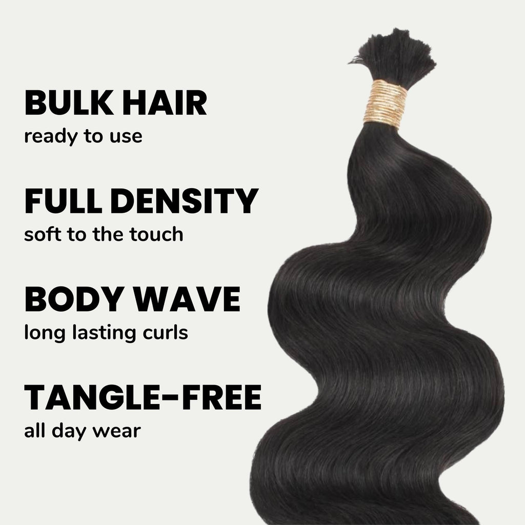 Ondas Corporales Cabello para Trenzar 100% Humano a Granel