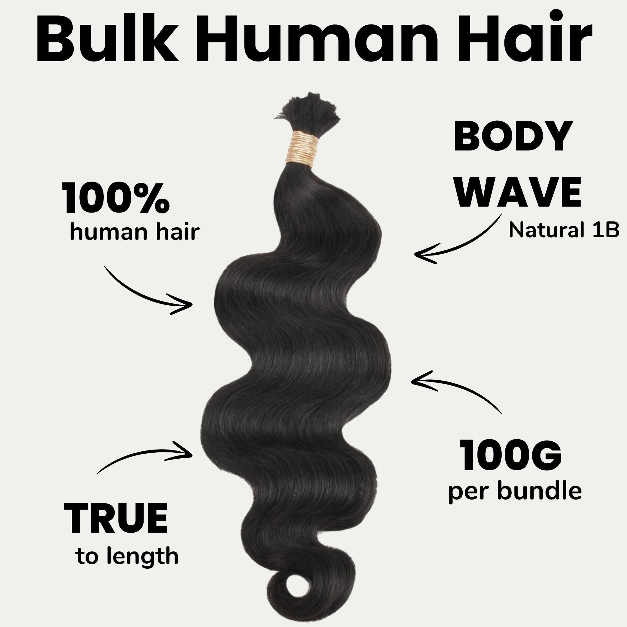 Ondas Corporales Cabello para Trenzar 100% Humano a Granel