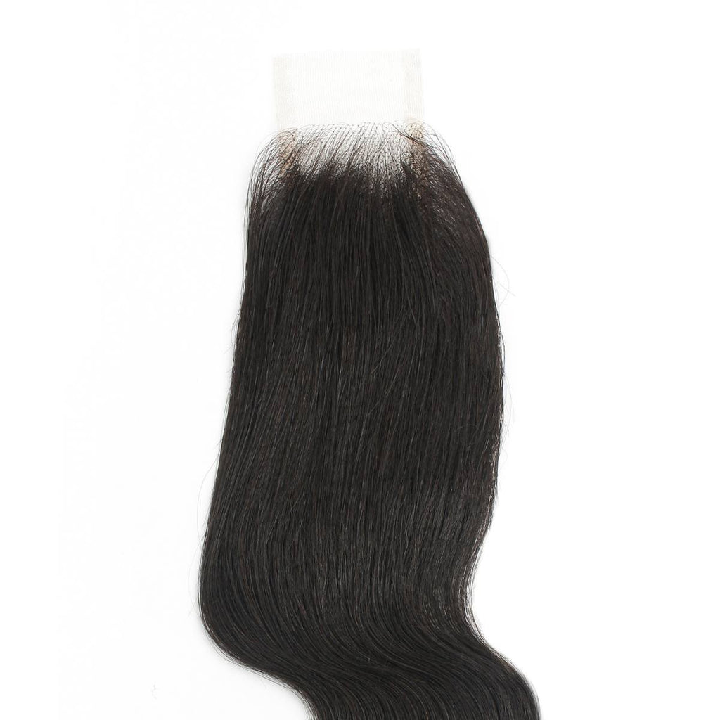 Cierre de encaje transparente 2x6 de cabello humano ondulado brasileño Body Wave