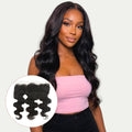 Frontal de cabello humano HD Lace 13x4 con onda corporal brasileña