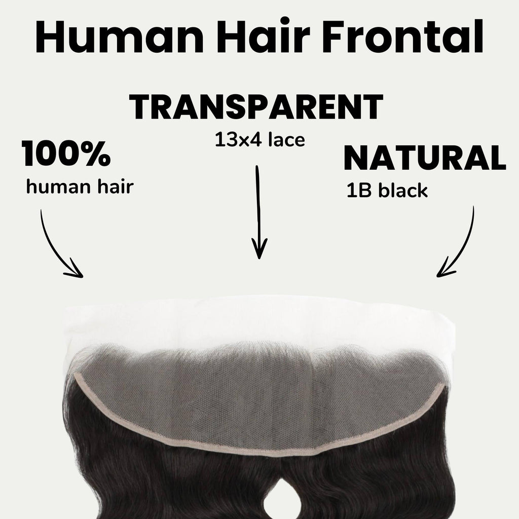 Frontal de Cabello Humano de Encaje Transparente 13x4 Onda Corporal Brasileña