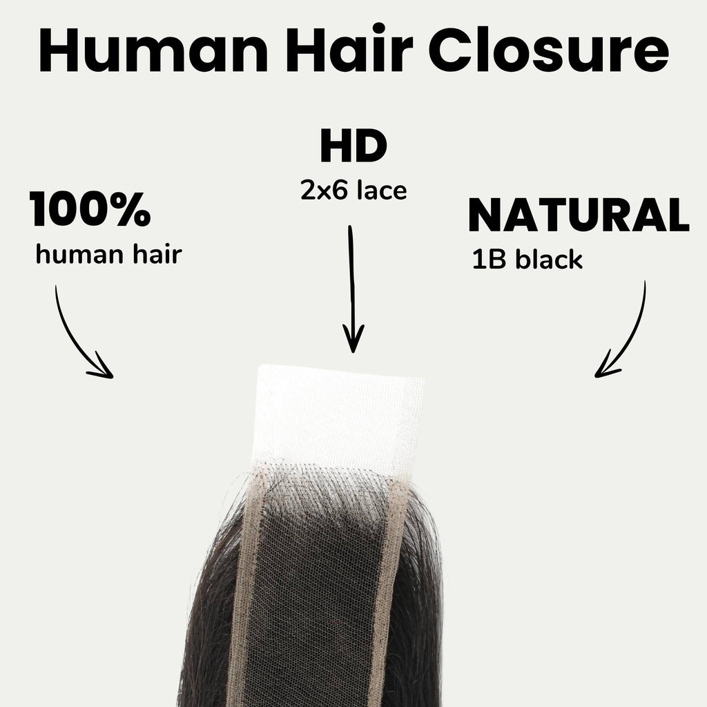 Brazilian Body Wave 2x6 HD Lace Human Hair Closure