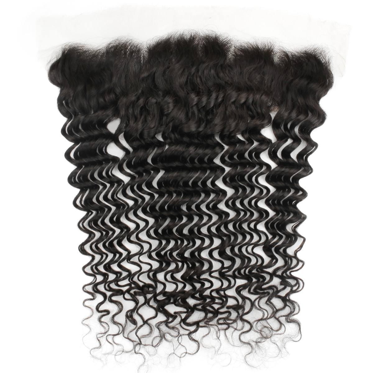 Frontal de cabello humano Deep Wave 13x4 HD Lace