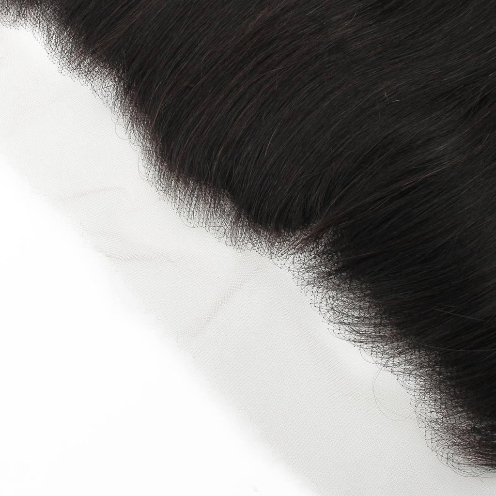 Frontal de pelo humano liso brasileño 13x4 con encaje HD