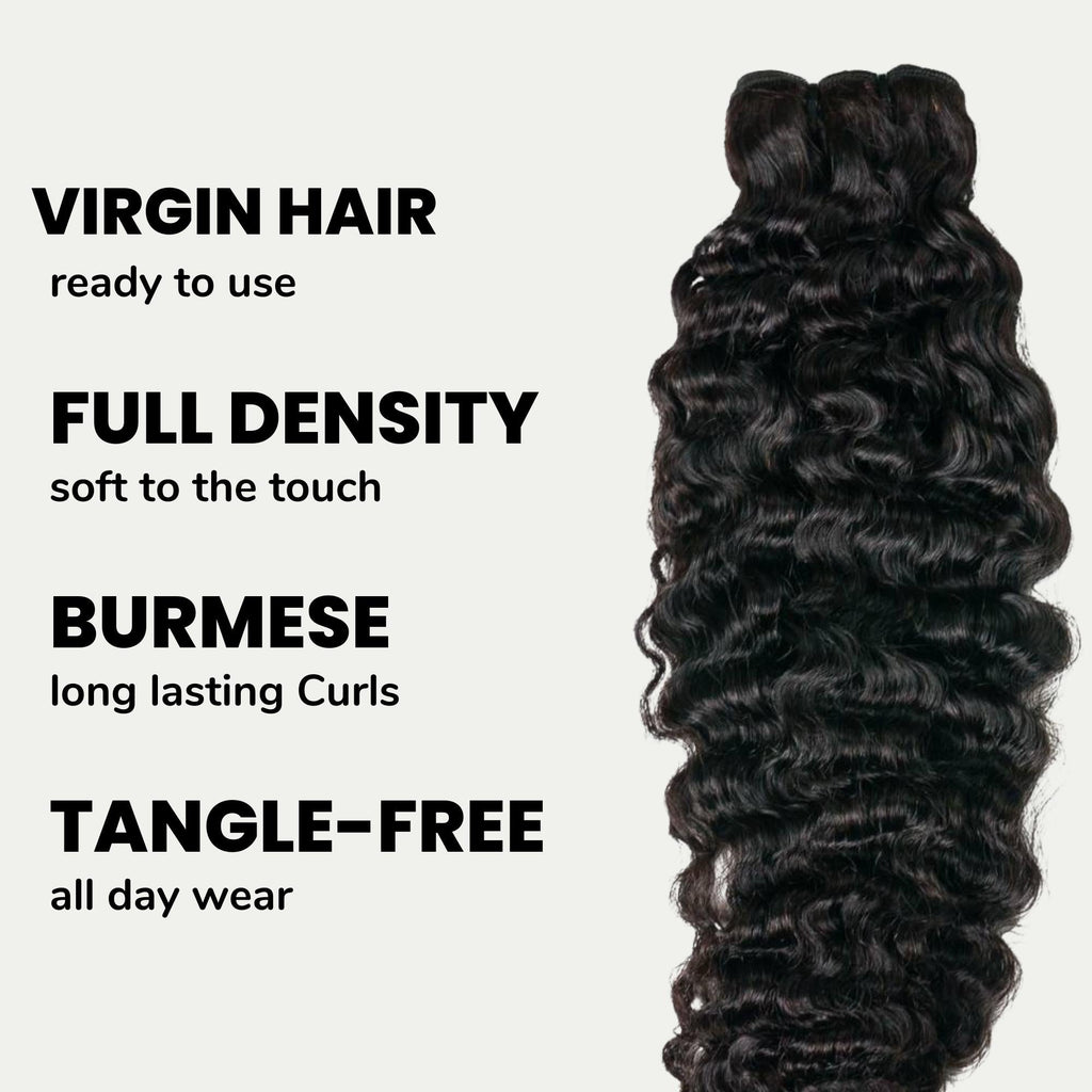 Extensiones de cabello 100% humano rizado birmano