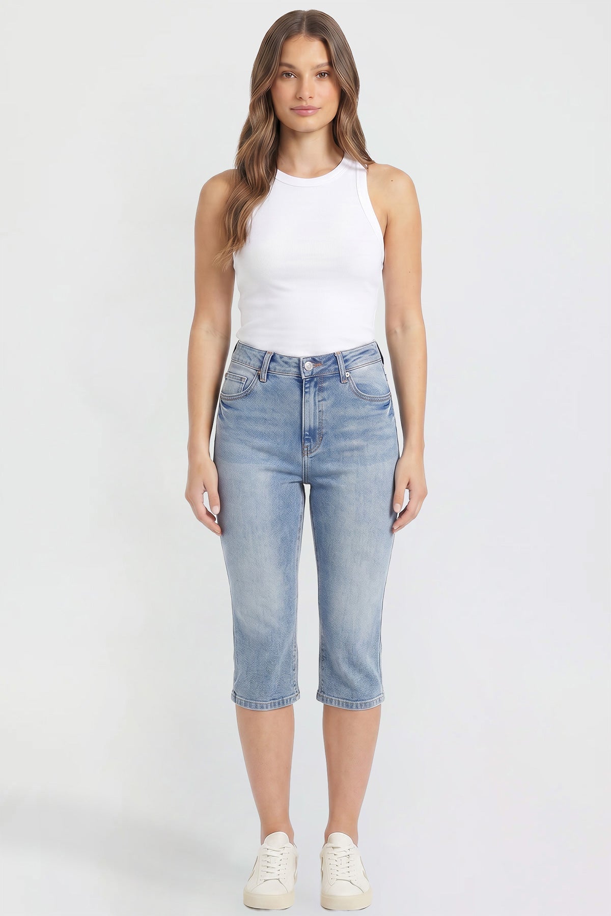 Capri de lujo para mujer con abertura lateral
