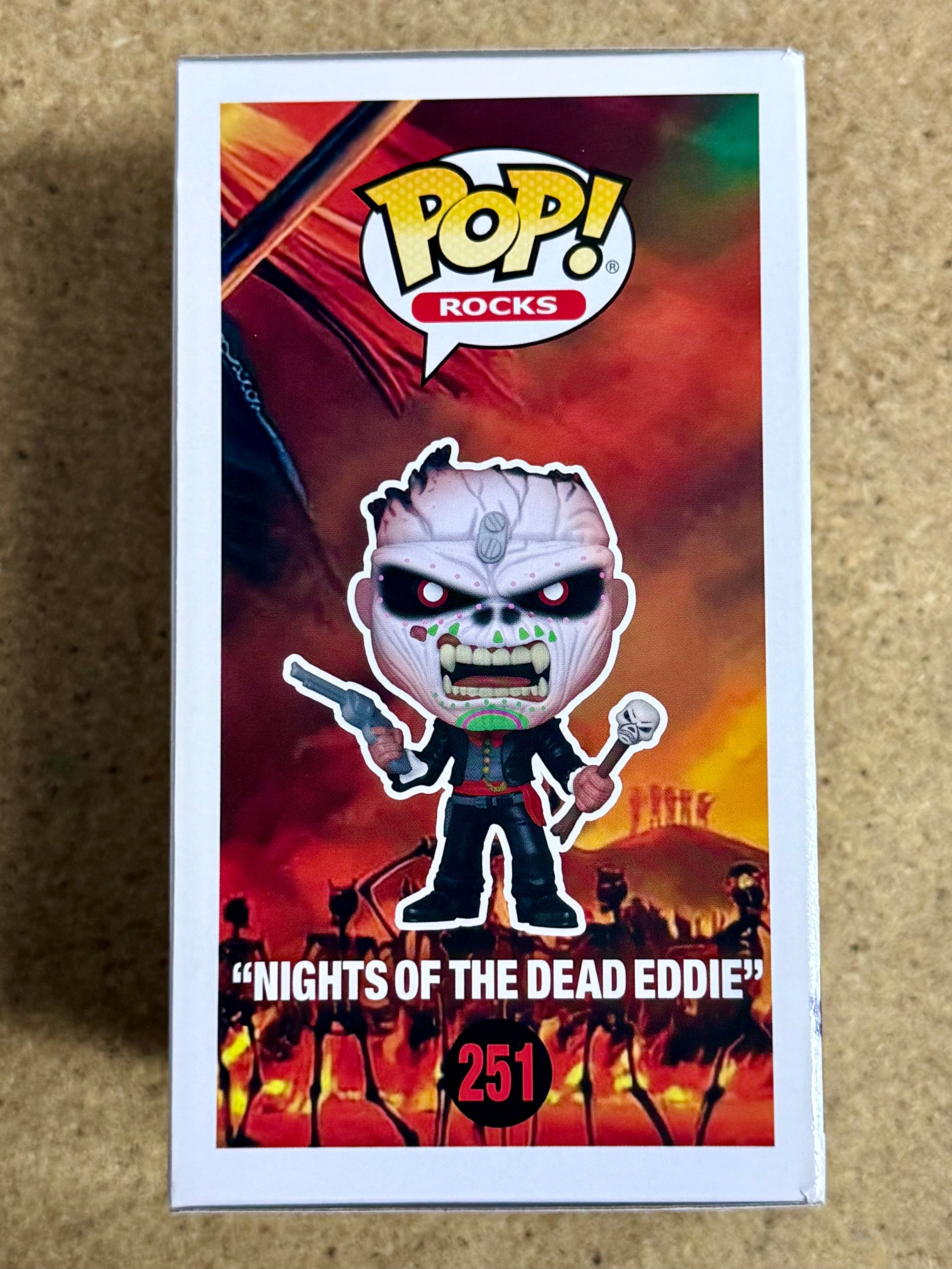 Bruce Dickinson Firmó Iron Maiden Eddie Funko Pop! Rocks #251 con COA de JSA