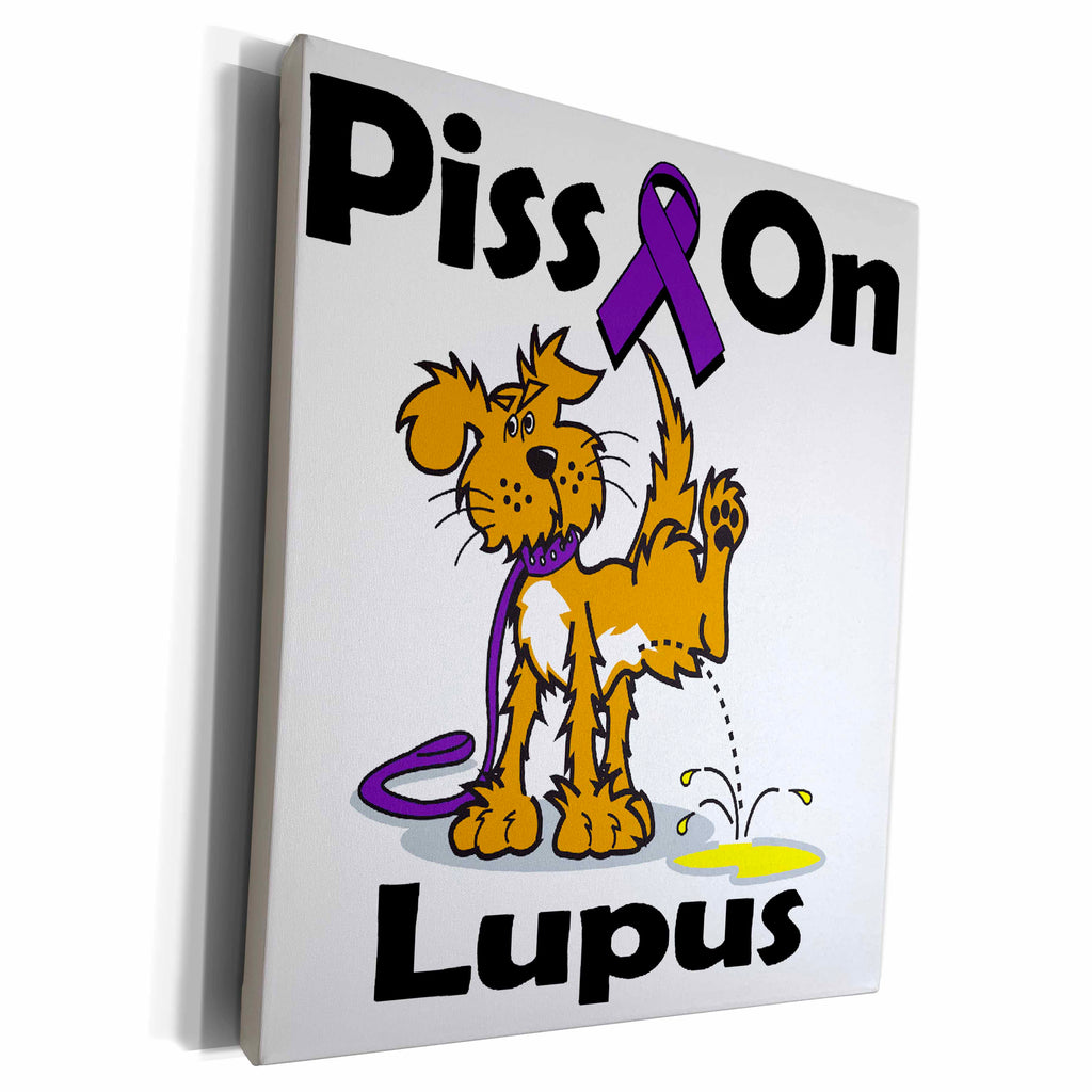 3dRose Piss On Lupus (púrpura) Diseño de lazo de concientización - Lienzo envuelto de calidad museo (cw_115876)